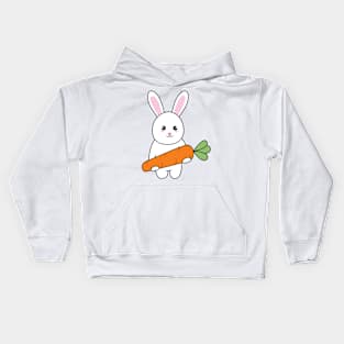 cute rabbit with carrot Kids Hoodie